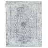 Transitional Wool & Silk Hand Knotted Rug Grey Gray 12.1X15.1 -O064054