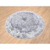 Transitional Wool & Silk Hand Knotted Rug Grey Gray 7.10X7.10 -O064086