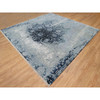 Transitional Wool & Silk Hand Knotted Rug Grey No Border 10.1X10.4 -O090820