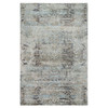 Transitional Wool & Silk Hand Knotted Rug Grey No Border 11.9X18.1 -O065179