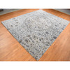 Transitional Wool & Silk Hand Knotted Rug Grey No Border 12.0X15.0 -O087652