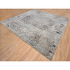 Transitional Wool & Silk Hand Knotted Rug Grey No Border 14.0X14.1 -O064442