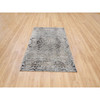 Transitional Wool & Silk Hand Knotted Rug Grey No Border 4.1X6.0 -O063694