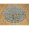 Transitional Wool & Silk Hand Knotted Rug Grey No Border 7.11X7.11 -O090246