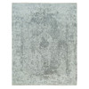 Transitional Wool & Silk Hand Knotted Rug Grey No Border 8.0X10.1 -O090200