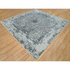 Transitional Wool & Silk Hand Knotted Rug Grey No Border 9.10X10.1 -O090134