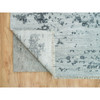 Transitional Wool & Silk Hand Knotted Rug Grey No Border 9.10X10.1 -O090134