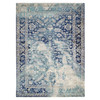 Transitional Wool & Silk Hand Knotted Rug Teal Dark Denim 10.0X13.10 -O064332