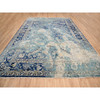 Transitional Wool & Silk Hand Knotted Rug Teal Dark Denim 10.0X13.10 -O064332