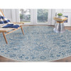 Transitional Wool & Silk Hand Loomed Rug Blue No Border 12.0X12.0 -O063506