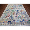 Tribal & Geometric Wool Hand Knotted Rug Beige No Border 8.0X9.8 -O073093