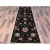 Tribal & Geometric Wool Hand Knotted Rug Black Black 2.5X8.3 -O086901