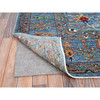 Tribal & Geometric Wool Hand Knotted Rug Blue Blue 9.2X12.8 -O086731