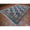 Tribal & Geometric Wool Hand Knotted Rug Blue Blue 9.8X12.4 -O070321