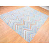 Tribal & Geometric Wool Hand Knotted Rug Blue No Border 10.3X13.3 -O080086