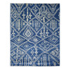 Tribal & Geometric Wool Hand Knotted Rug Blue No Border 8.0X9.6 -O071543