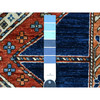 Tribal & Geometric Wool Hand Knotted Rug Blue Orange 4.3X10.5 -O088928