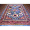 Tribal & Geometric Wool Hand Knotted Rug Blue Red 8.4X9.10 -O074928