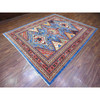 Tribal & Geometric Wool Hand Knotted Rug Blue Red 8.4X9.10 -O074928