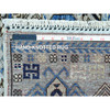 Tribal & Geometric Wool Hand Knotted Rug Grey Gray 4.0X9.9 -O073007