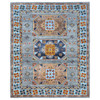 Tribal & Geometric Wool Hand Knotted Rug Grey Light Blue 9.0X11.9 -O081273