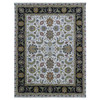 Tribal & Geometric Wool Hand Knotted Rug Ivory Black 7.11X10.1 -O083114