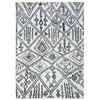 Tribal & Geometric Wool Hand Knotted Rug Ivory No Border 9.10X13.8 -O072616