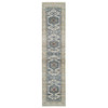 Tribal & Geometric Wool Hand Knotted Rug Ivory Winter White 2.6X11.8 -O065893