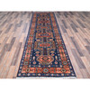 Tribal & Geometric Wool Hand Knotted Rug Orange Blue 2.9X9.1 -O086604