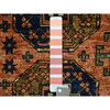 Tribal & Geometric Wool Hand Knotted Rug Orange Navy Blue 2.1X3.0 -O070658