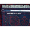 Tribal & Geometric Wool Hand Knotted Rug Red Blue 3.4X5.0 -O068089