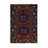 Tribal & Geometric Wool Hand Knotted Rug Red Blue 4.6X6.4 -O087856