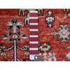 Tribal & Geometric Wool Hand Knotted Rug Red Coral Red 4.0X9.7 -O070994