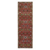 Tribal & Geometric Wool Hand Knotted Rug Red Gray 3.2X10.0 -O066190