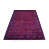 Tribal & Geometric Wool Hand Knotted Rug Red Navy Blue 4.2X6.5 -O067803