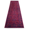 Tribal & Geometric Wool Hand Knotted Rug Red Red 2.8X9.7 -O072027