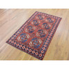 Tribal & Geometric Wool Hand Knotted Rug Red Red 4.0X6.8 -O080045