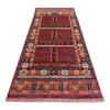 Tribal & Geometric Wool Hand Knotted Rug Red Red 4.1X10.2 -O070357