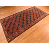 Tribal & Geometric Wool Hand Knotted Rug Red Red 6.3X13.3 -O078304