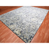 Wool and Silk Wool & Sari Silk Hand Knotted Rug Grey No Border 12.2X15.4 -O075117