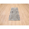 Transitional Wool & Silk Hand Knotted Rug Grey 2.6X6.0  -O063711