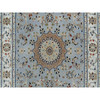 Traditional Wool & Silk Hand Knotted Rug Blue 2.8X12.9  -O091026