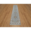 Traditional Wool & Silk Hand Knotted Rug Blue 2.8X12.9  -O091026