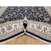 Traditional Wool & Silk Hand Knotted Rug Blue 8.9X12.0  -O091034