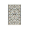 Fine Oriental Wool & Silk Hand Knotted Rug Ivory 2.0X3.2  -O091002