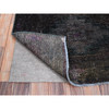 Overdyed & Vintage Wool Hand Knotted Rug Black 3.2x11.11 -O086016
