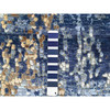 Modern and Contemporary Wool & Silk Hand Knotted Rug Blue 2.0x3.0 -O010099