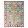 Oushak And Peshawar Wool Hand Knotted Rug Green 8.10x11.10 -O010114