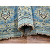 Oushak And Peshawar Wool Hand Knotted Rug Blue 8.0x8.0 -O076141