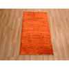 Modern and Contemporary Sari Silk Hand Knotted Rug Orange 2.0x3.0 -O076102